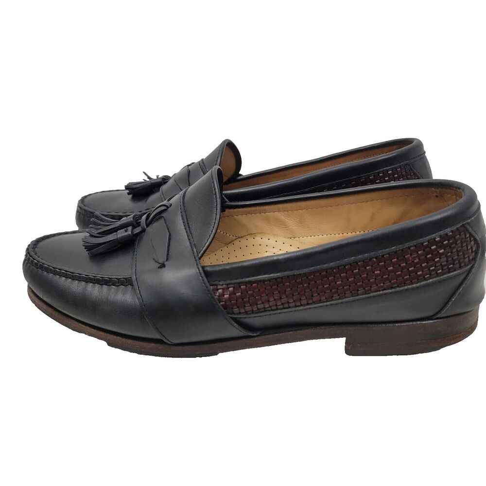 ALLEN EDMONDS Mens Shoes Sz 10 BENNINGTON Tassel Loafers BLACK Casual Dress